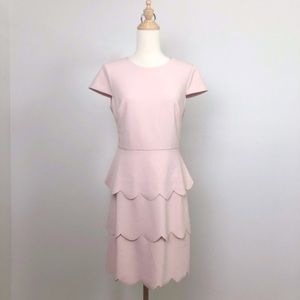 Vince Camuto blush pink scalloped dress